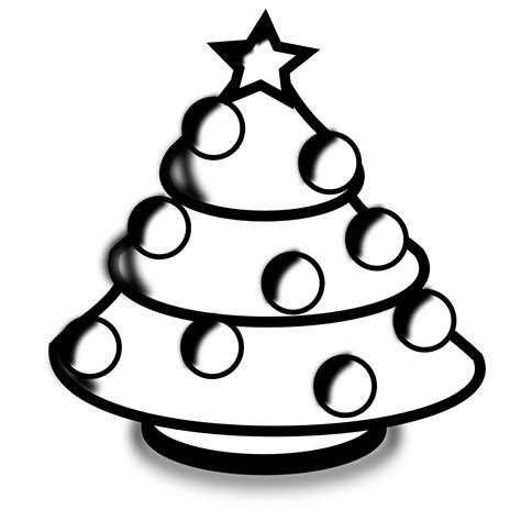 free christmas tree clipart black and white